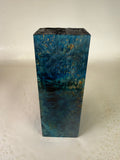 KB-023: Knife Block - Blue Dye Stabilized Maple Burl