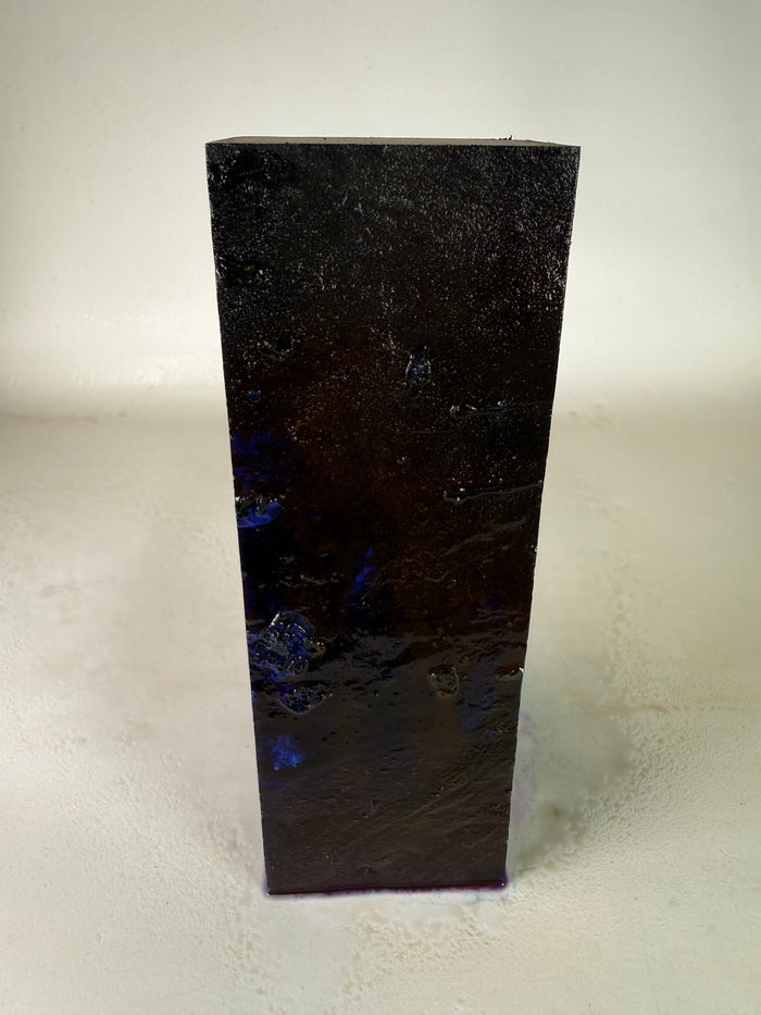 KB-027: Knife Block - Purple Blue Dye Stabilized Maple Burl