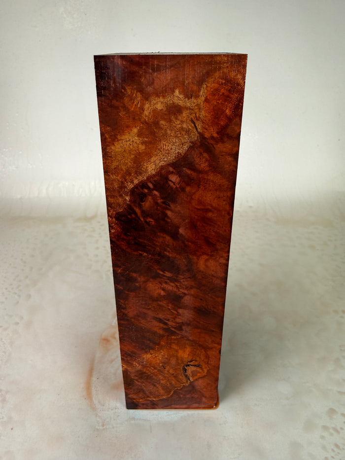KB-028: Knife Block - Red Dye Stabilized Maple Burl
