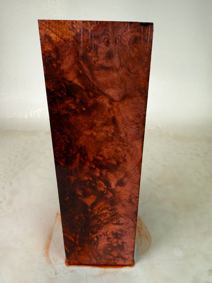 KB-028: Knife Block - Red Dye Stabilized Maple Burl