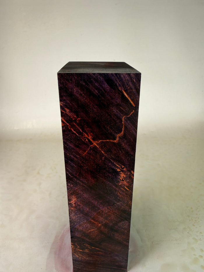 KB-032: Knife Block - Purple Dye Stabilized Maple Burl
