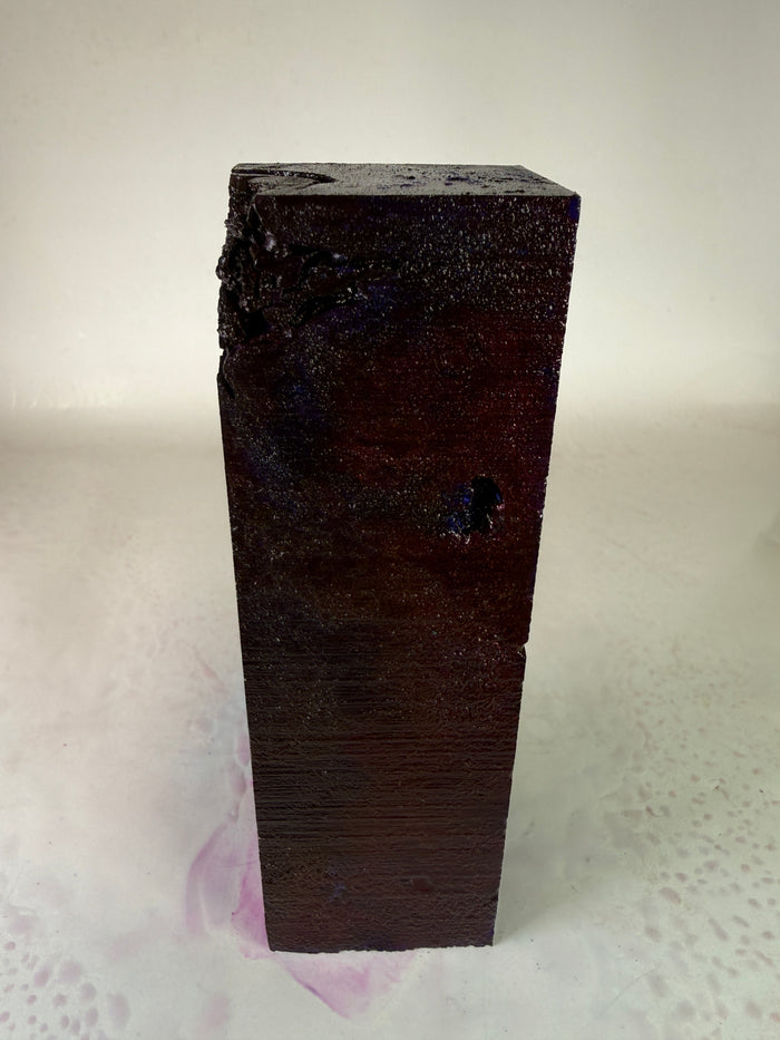 KB-036: Knife Block - Purple Blue Dye Stabilized Maple Burl