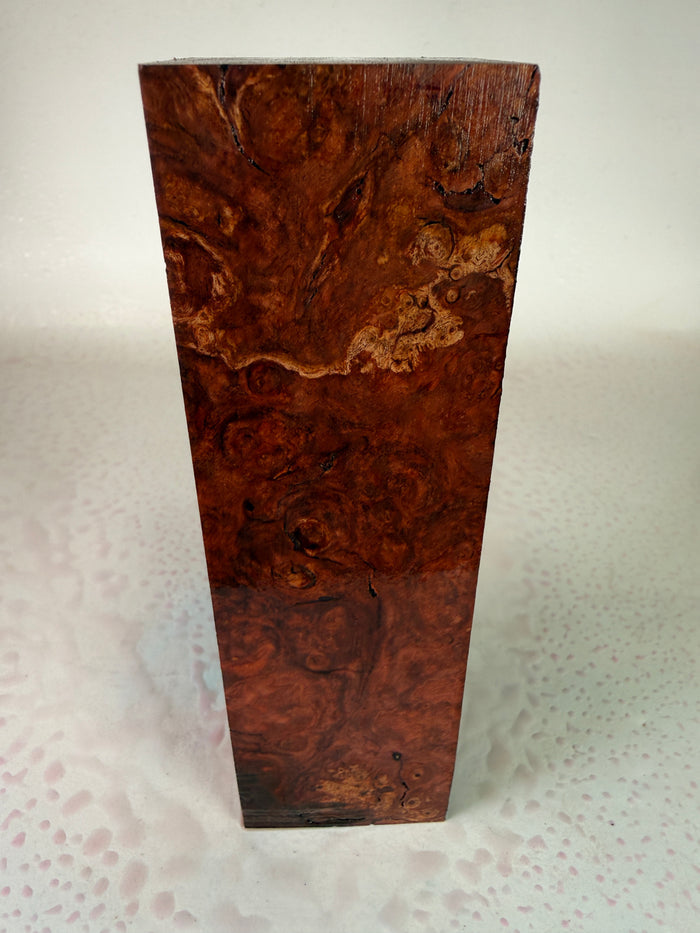 KB-037: Knife Block - Red Dye Stabilized Maple Burl