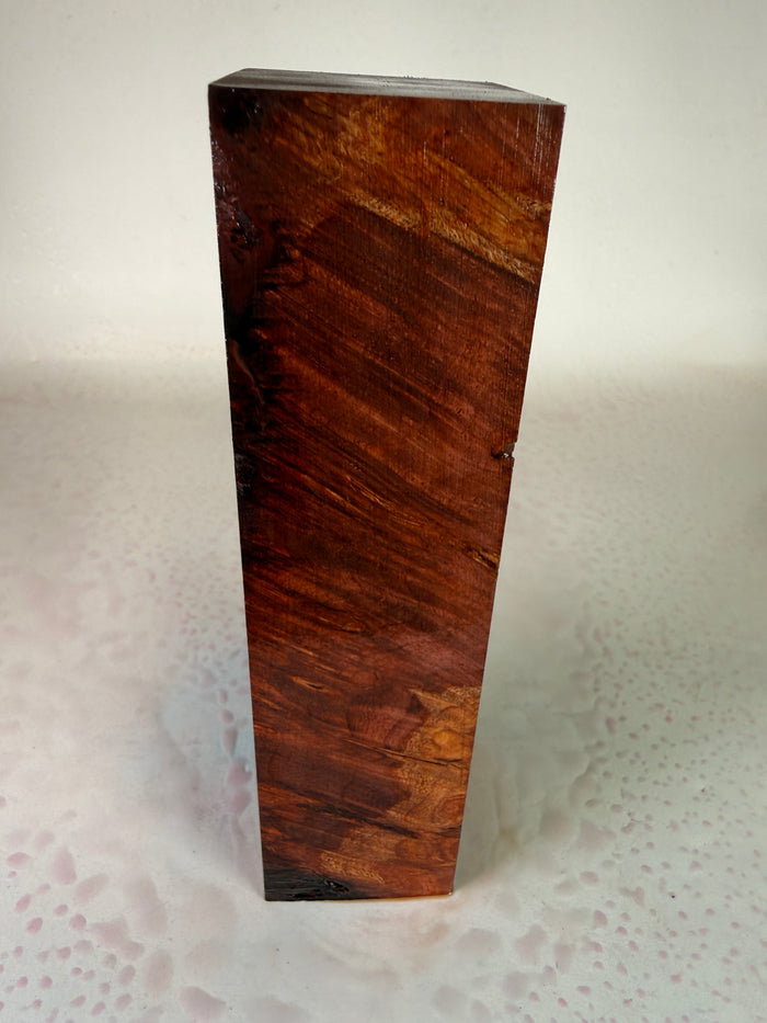 KB-037: Knife Block - Red Dye Stabilized Maple Burl