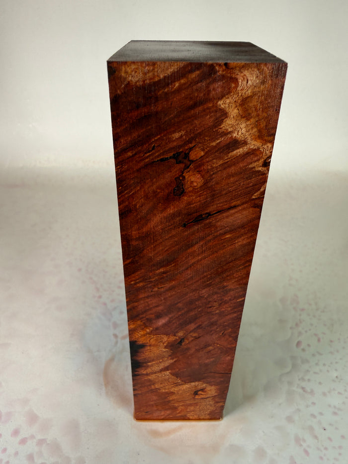 KB-037: Knife Block - Red Dye Stabilized Maple Burl