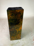KB-040: Knife Block - Green Orange Dye Stabilized Maple Burl