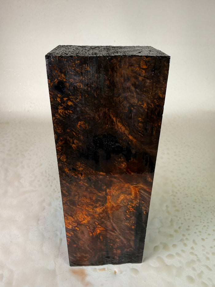 KB-041: Knife Block - Purple Red Dye Stabilized Maple Burl