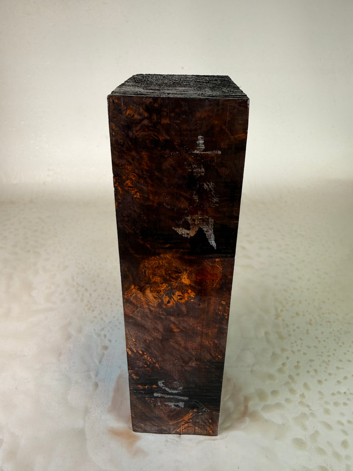 KB-041: Knife Block - Purple Red Dye Stabilized Maple Burl