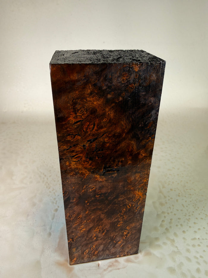 KB-041: Knife Block - Purple Red Dye Stabilized Maple Burl