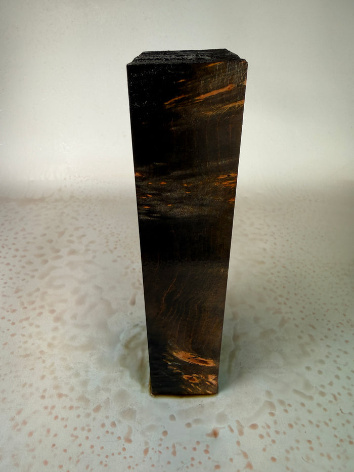KB-046: Knife Block - Black Dye Stabilized Maple Burl