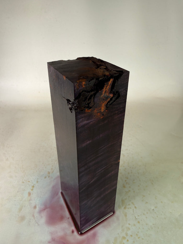 KB-049: Knife Block - Purple Dye Stabilized Maple Burl