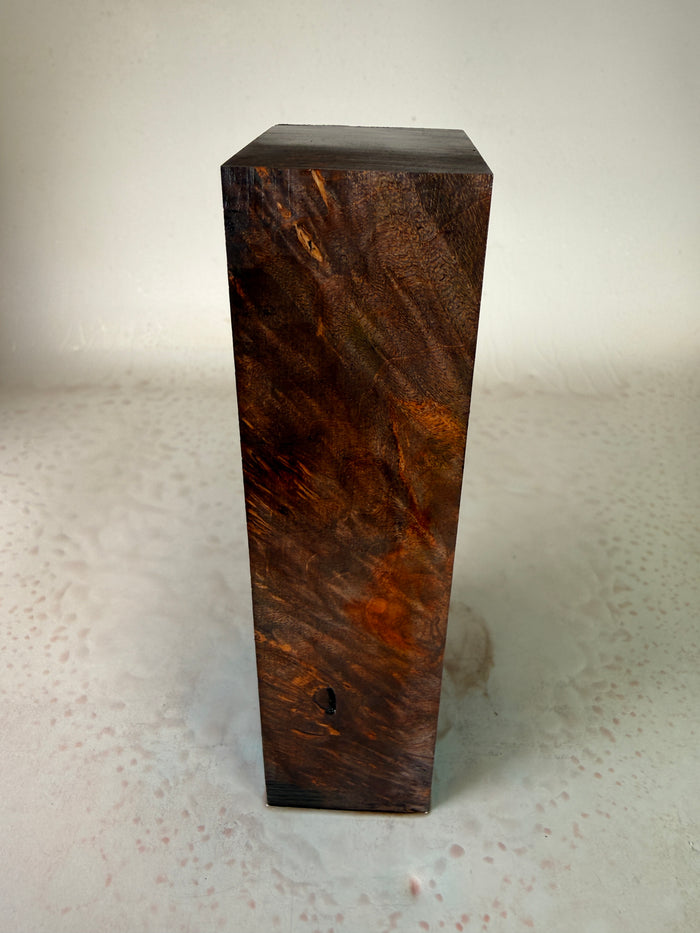 KB-050: Knife Block - Purple Red Dye Stabilized Maple Burl