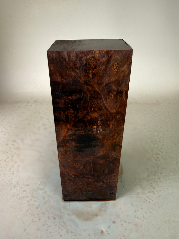 KB-050: Knife Block - Purple Red Dye Stabilized Maple Burl