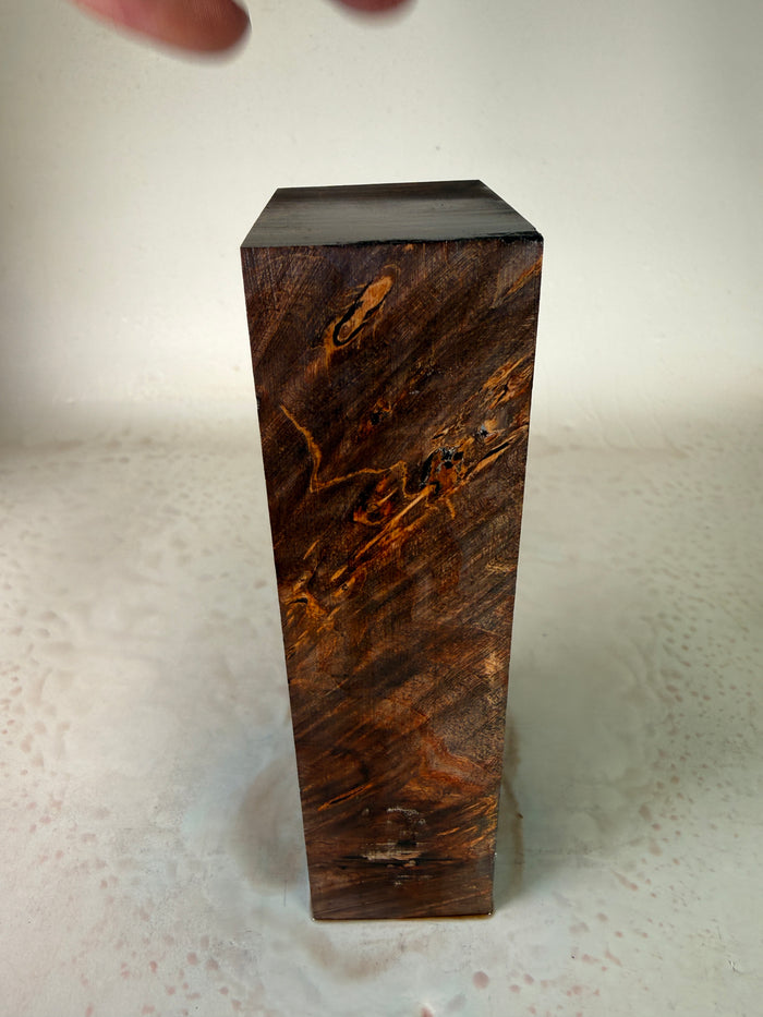 KB-050: Knife Block - Purple Red Dye Stabilized Maple Burl
