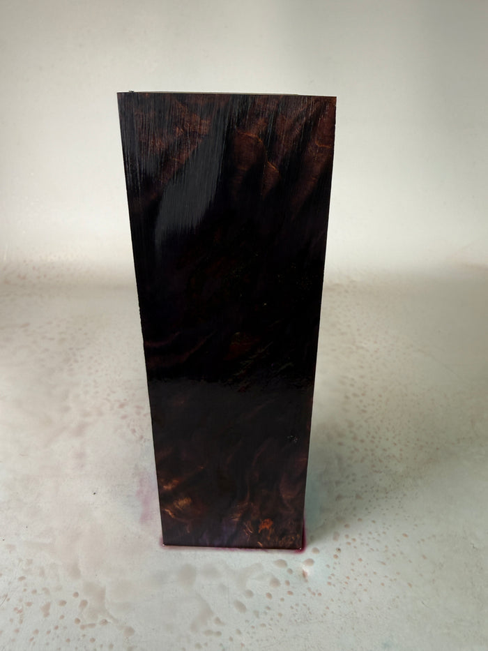 KB-052: Knife Block - Purple Dye Stabilized Maple Burl