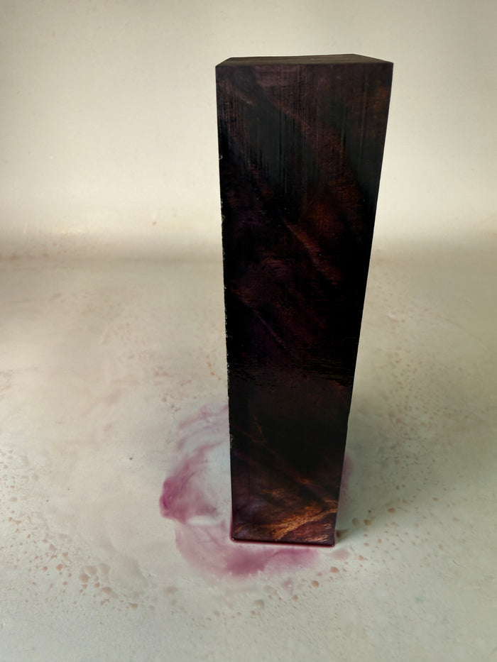 KB-052: Knife Block - Purple Dye Stabilized Maple Burl