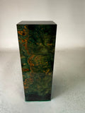KB-055: Knife Block - Green Dye Stabilized Maple Burl