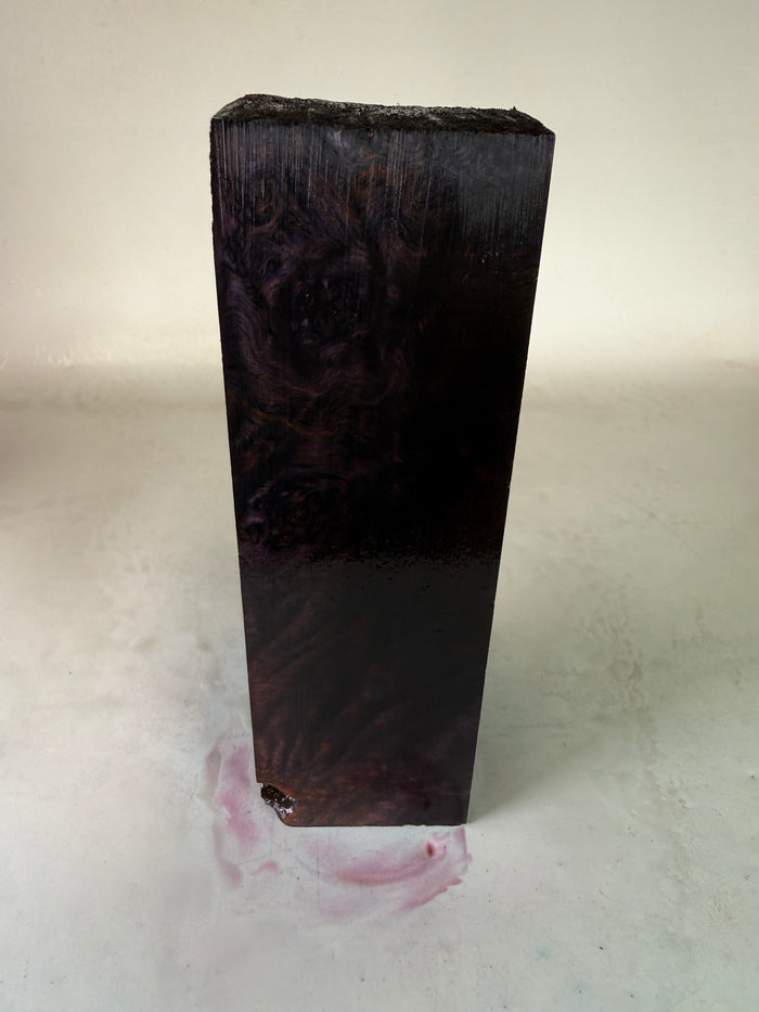 KB-056: Knife Block - Purple Dye Stabilized Maple Burl