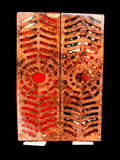 KS-001: Knife Scales - Hybrid Orange Black Ghost Gold Resin Natural Stabilized Maple Burl