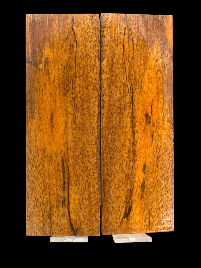 KS-007: Knife Scales - Orange Dye Stabilized Spalted Sycamore