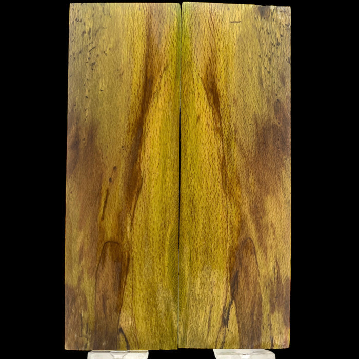 KS-012: Knife Scales - Green Dye Stabilized Spalted Sycamore