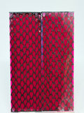 KS-015: Knife Scales - Black 3D Printed PLA Dragon Scale Hybrid Pink Resin Alumilite Casting