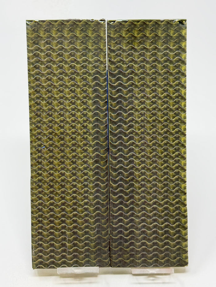 KS-020: Knife Scales - Gold Black 3D Printed PLA Gyroid Scale Hybrid Resin Alumilite Casting
