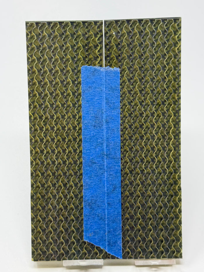 KS-020: Knife Scales - Gold Black 3D Printed PLA Gyroid Scale Hybrid Resin Alumilite Casting