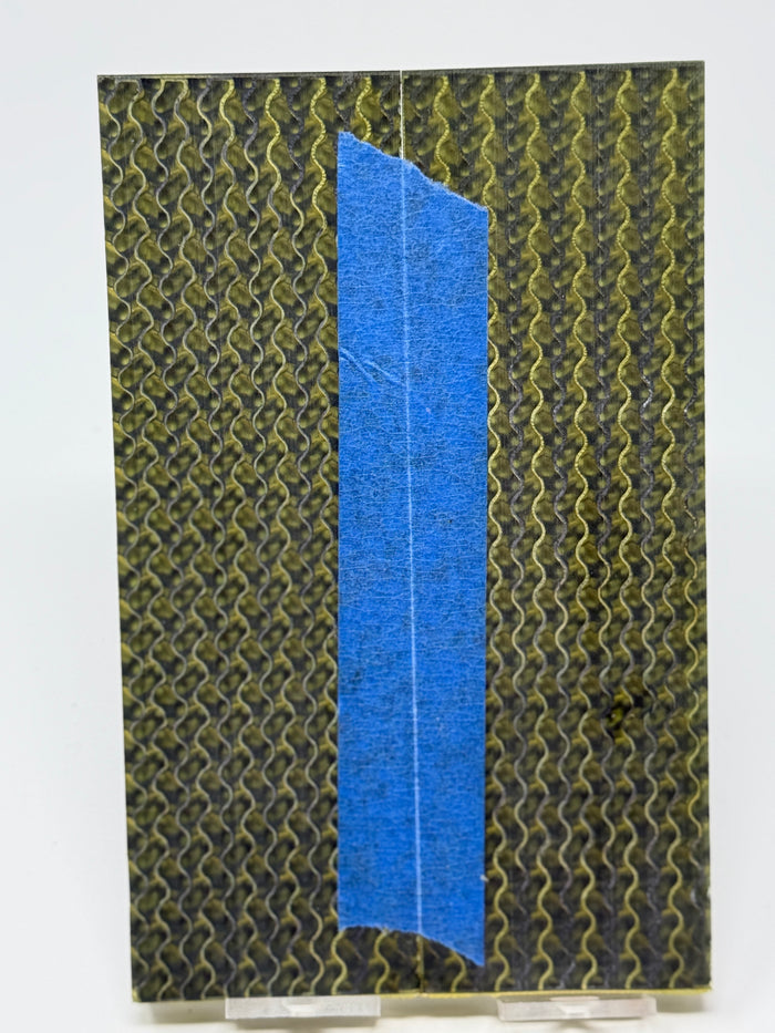 KS-022: Knife Scales - Gold Black 3D Printed PLA Gyroid Scale Hybrid Resin Alumilite Casting