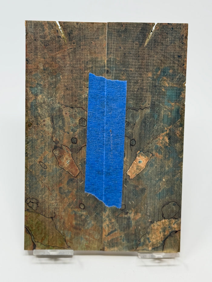 KS-027: Knife Scales - Orange Blue Dyed Stabilized Spalted Quartersawn Maple