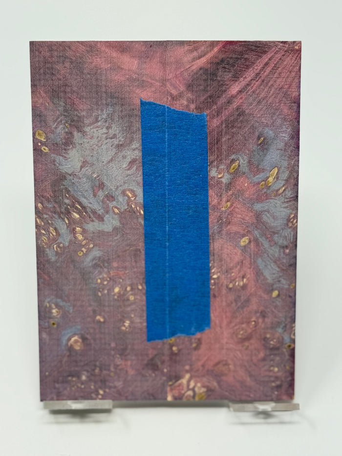 KS-030: Knife Scales - Pink Blue Dyed Stabilized Maple Burl
