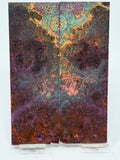 KS-032: Knife Scales - Purple Blue Pink Dyed Stabilized Maple Burl