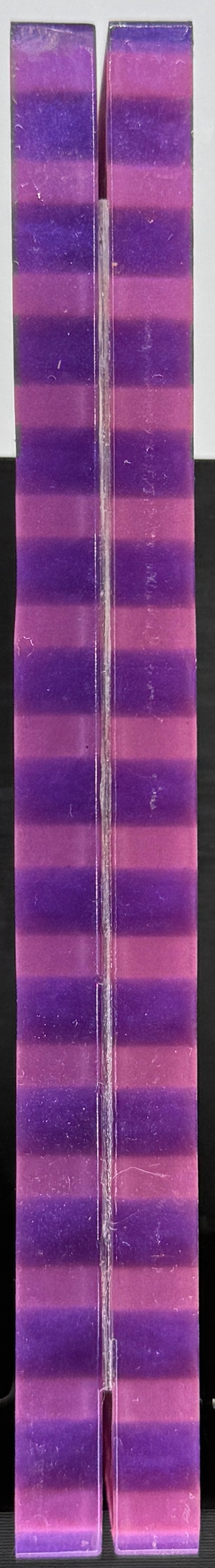 KS-040: Knife Scales - Pink 3D Printed PLA Honeycomb Hybrid Purple Resin Alumilite Casting