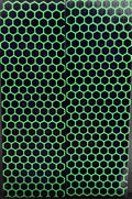 KS-042: Knife Scales - Green 3D Printed PLA Honeycomb Hybrid Purple Resin Alumilite Casting