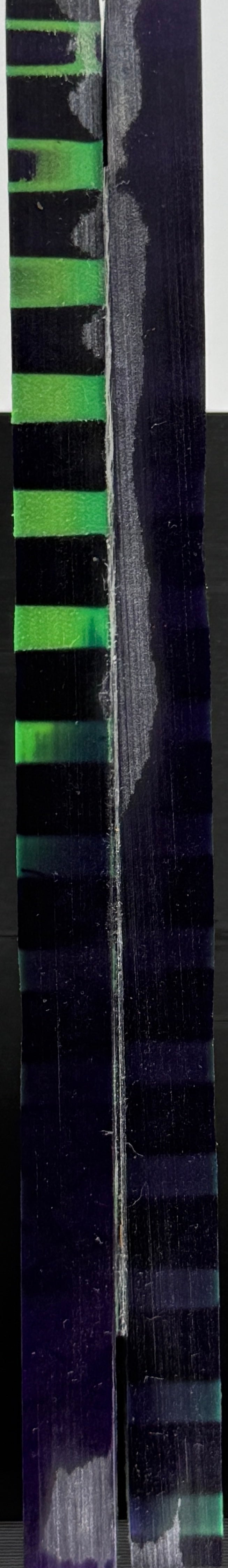 KS-042: Knife Scales - Green 3D Printed PLA Honeycomb Hybrid Purple Resin Alumilite Casting