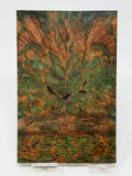 KS-044: Knife Scales - Orange Green Dyed Stabilized Maple Burl
