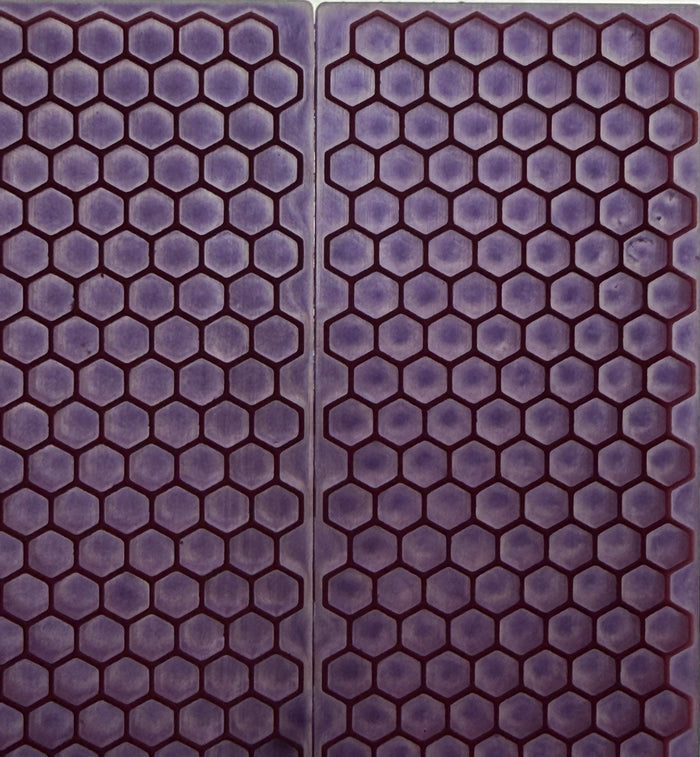 KS-047: Knife Scales - Pink 3D Printed PLA Honeycomb Hybrid Purple Resin Alumilite Casting