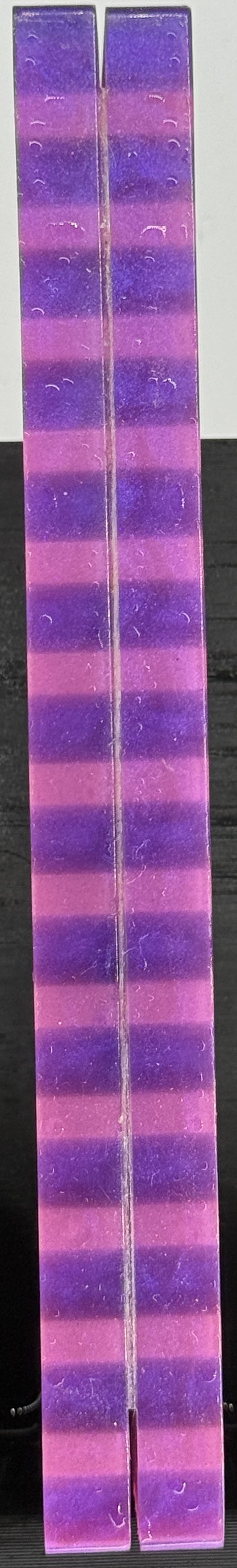 KS-047: Knife Scales - Pink 3D Printed PLA Honeycomb Hybrid Purple Resin Alumilite Casting