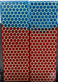 KS-049: Knife Scales - Green Glow 3D Printed PLA Honeycomb Hybrid Blue Red Resin Alumilite Casting