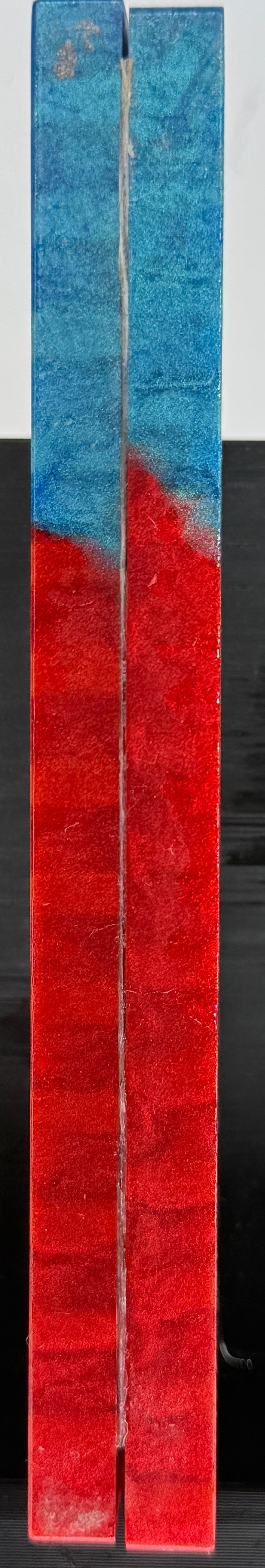 KS-049: Knife Scales - Green Glow 3D Printed PLA Honeycomb Hybrid Blue Red Resin Alumilite Casting