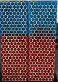 KS-050: Knife Scales - Green Glow 3D Printed PLA Honeycomb Hybrid Blue Red Resin Alumilite Casting