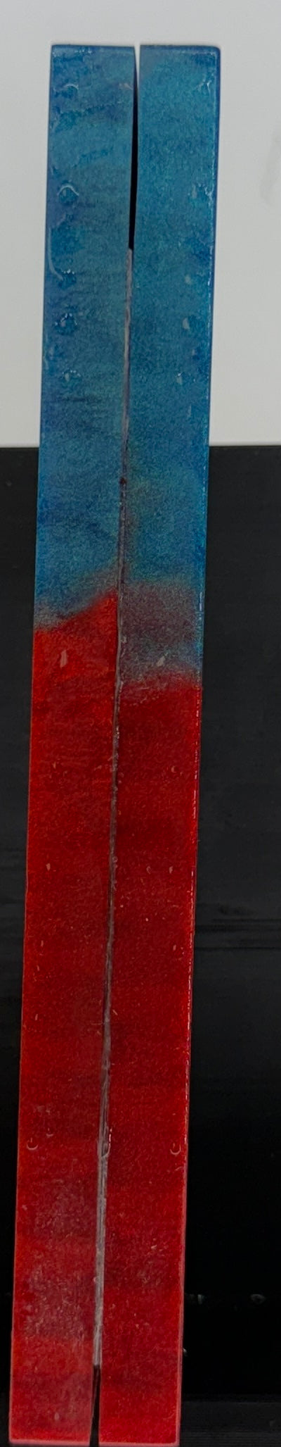 KS-050: Knife Scales - Green Glow 3D Printed PLA Honeycomb Hybrid Blue Red Resin Alumilite Casting