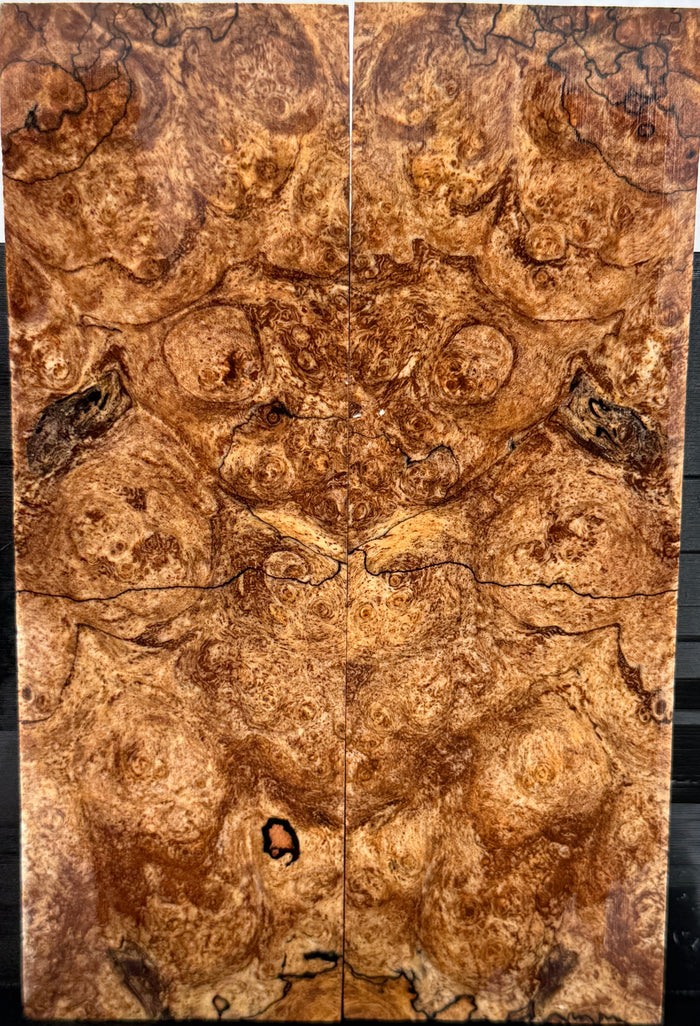 KS-054: Knife Scales - Natural Stabilized Spalted Maple Burl