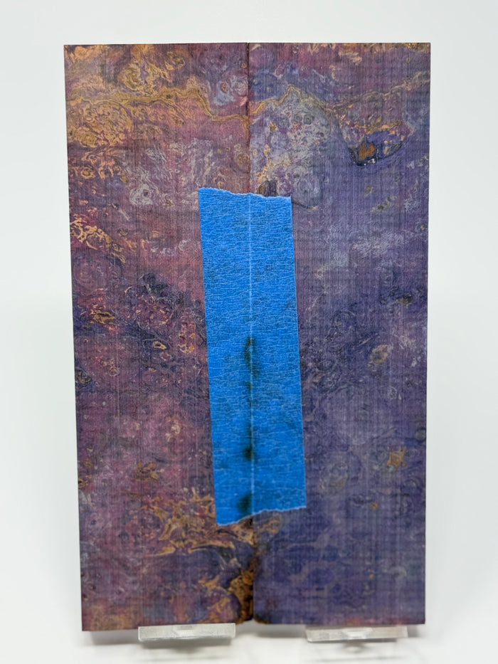 KS-061: Knife Scales - Purple Dyed Stabilized Maple Burl