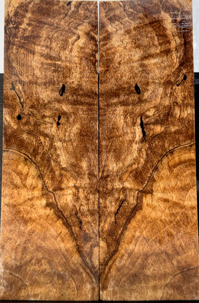 KS-062: Knife Scales - Natural Stabilized Spalted Maple Burl
