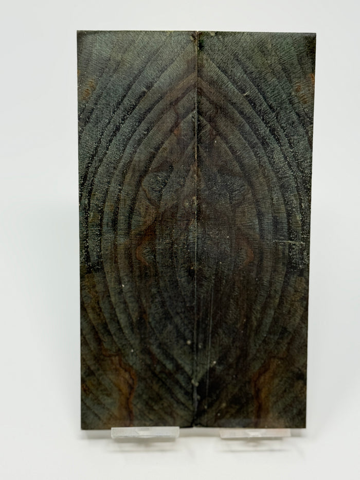 KS-063: Knife Scales - Green Dyed Stabilized Cross Cut Spalted Maple