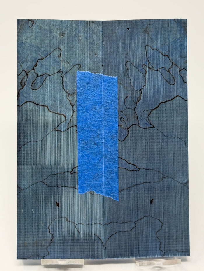 KS-068: Knife Scales - Blue Dyed Stabilized Spalted Maple
