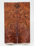 KS-069: Knife Scales - Red Orange Dyed Stabilized Maple Burl