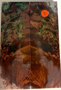 KS-071: Knife Scales - Red Green Dyed Stabilized Maple Burl