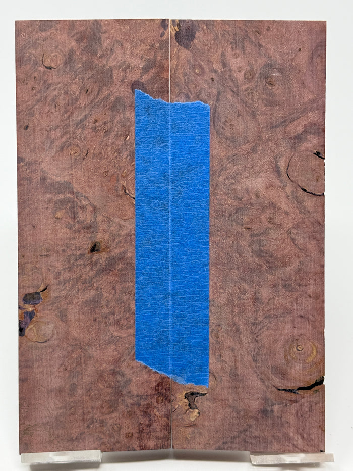 KS-072: Knife Scales - Red Dyed Stabilized Maple Burl
